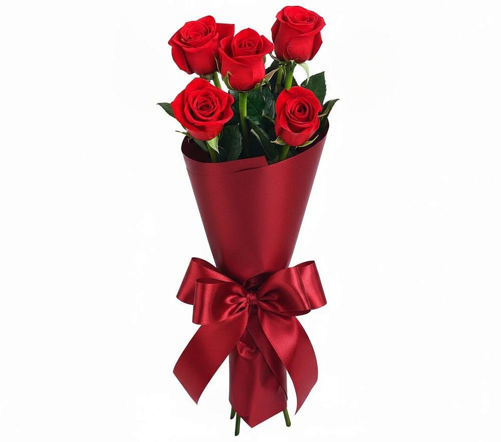 Букет 5 Красных роз Эдлесс Лав в Карпинске