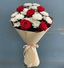 Букет цветов из:  Розы и Хризантемы #REPLACE_PRED# Карпинске