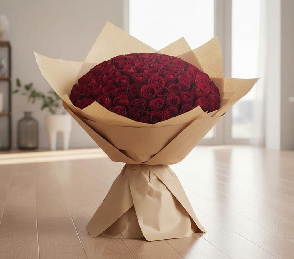 Букет 101 Красная роза в Карпинске