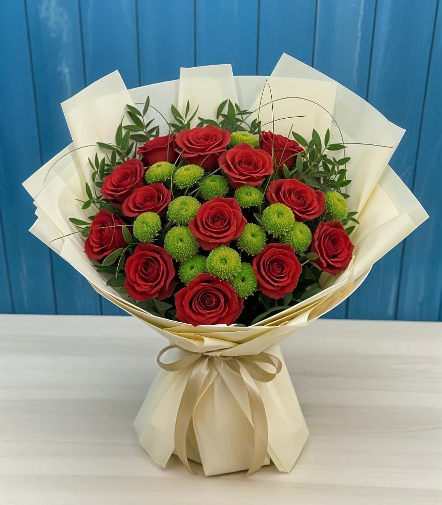 Букет цветов из: Розы и Хризантемы в Карпинске